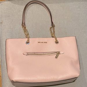Michael kors purse medium top zip chain tote mk pd blush